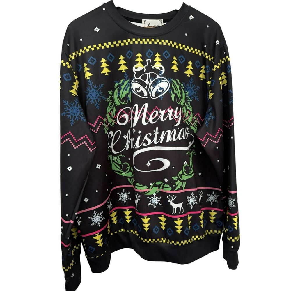 Arvilhill Mens Merry Christmas Pullover Shirt 2XL Long Sleeve Holiday Perfect